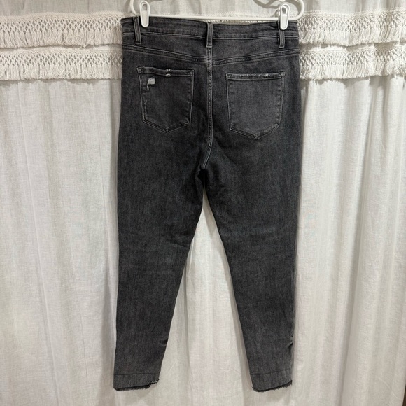 Velvet by Flying Monkey Cement High Rise Skinny Distressed Ripped Black Gray - Picture 6 of 6